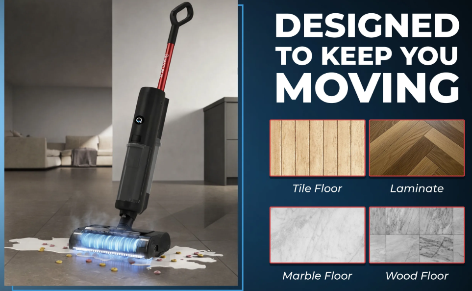 SAVE $40 May 28th thru JULY 4th, 2026!!! Wet Dry Vac Mop, QuantumW, No Cord, Self Cleaning, Multi Surface