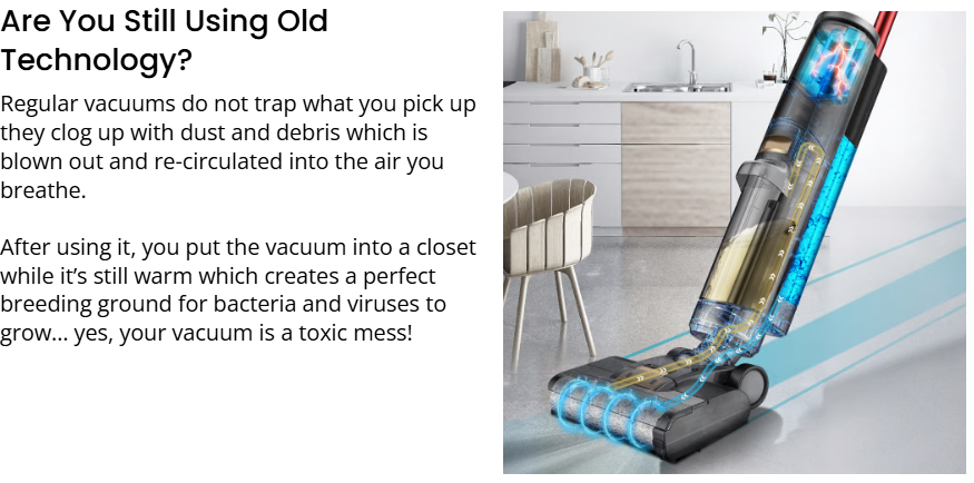 SAVE $40 May 28th thru JULY 4th, 2026!!! Wet Dry Vac Mop, QuantumW, No Cord, Self Cleaning, Multi Surface