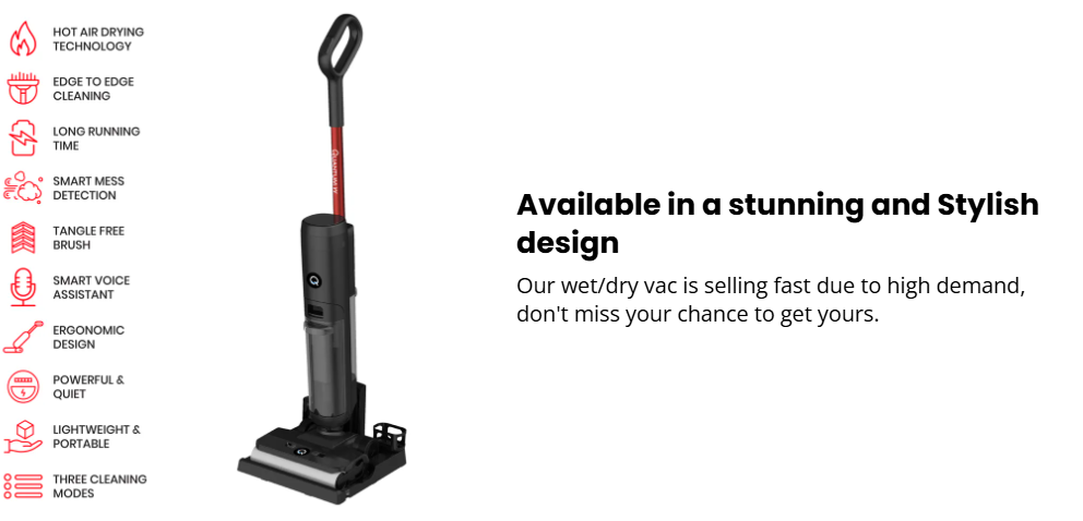 SAVE $40 May 28th thru JULY 4th, 2026!!! Wet Dry Vac Mop, QuantumW, No Cord, Self Cleaning, Multi Surface